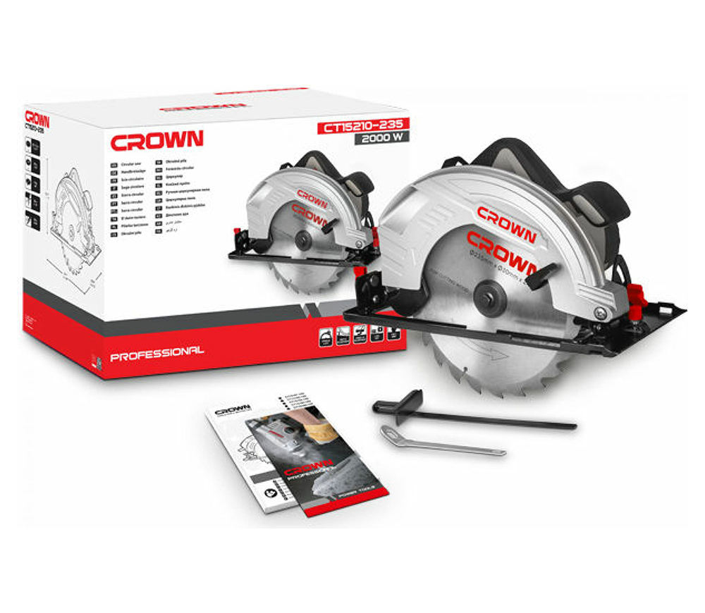 Дисковая пила CROWN CT 15210-235 2000вт 235мм photo 1