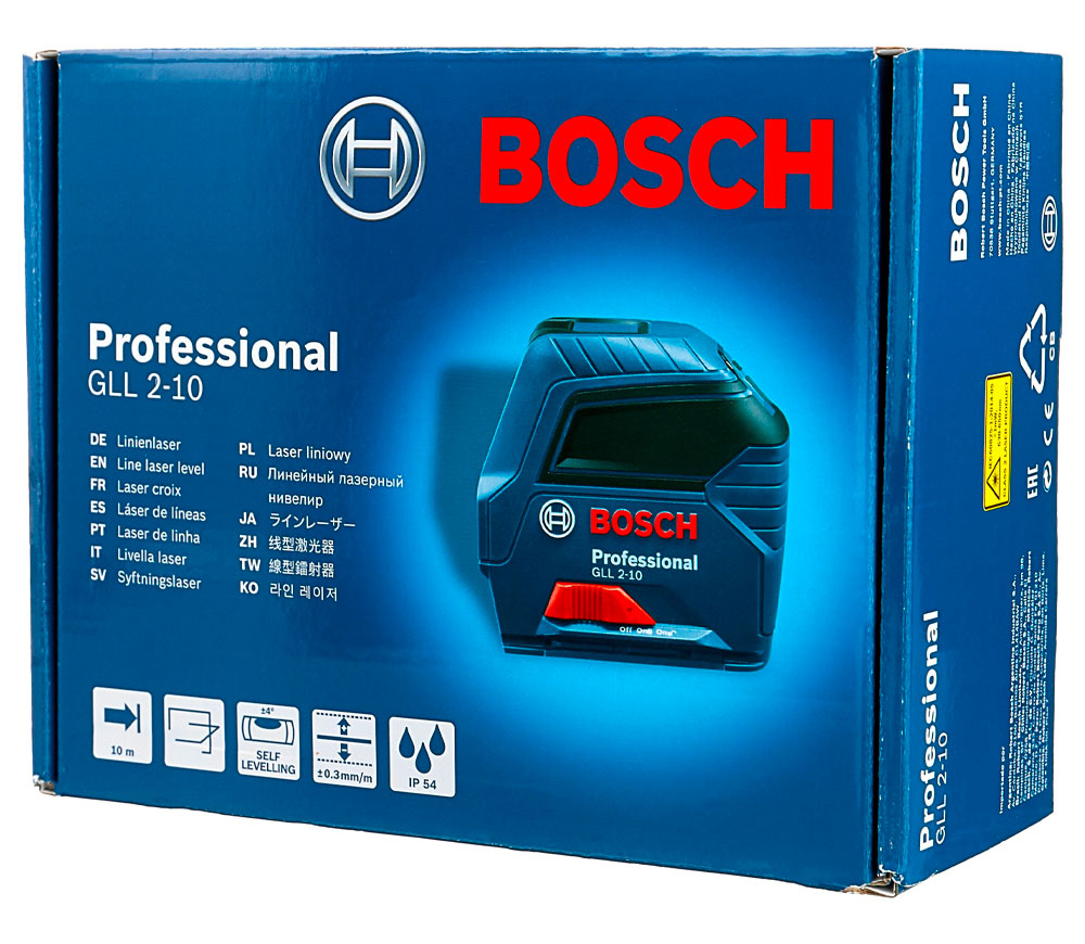 Nivelă cu laser BOSCH GLL 2-10 2fascicole 10m photo 4