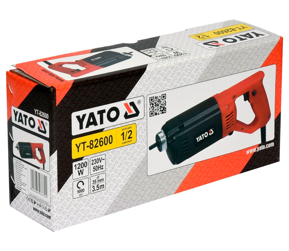 Уплотнитель бетона YATO YT82600 1200вт 5000виб/мин photo 2