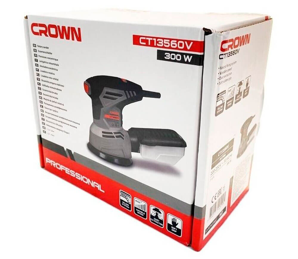 Шлифмашина эксцентриковая CROWN CT13560V 300вт 125мм photo 5