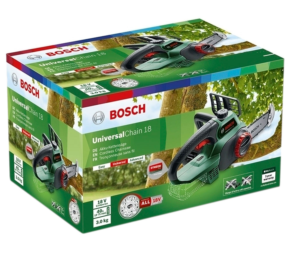 Цепная пила аккумуляторная (без аккумуляторов) BOSCH UniversalChain 200мм 18В photo 7