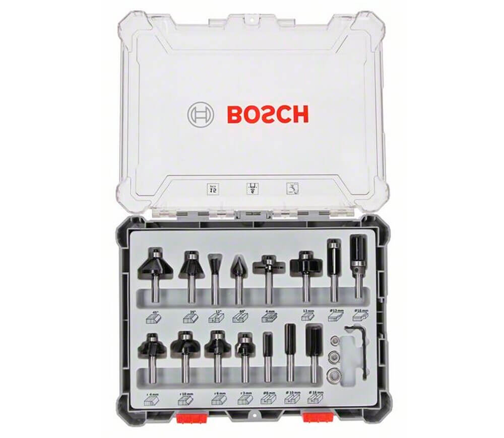 Набор 15 фрез по дереву Bosch 2607017471 Ø6 мм photo 0