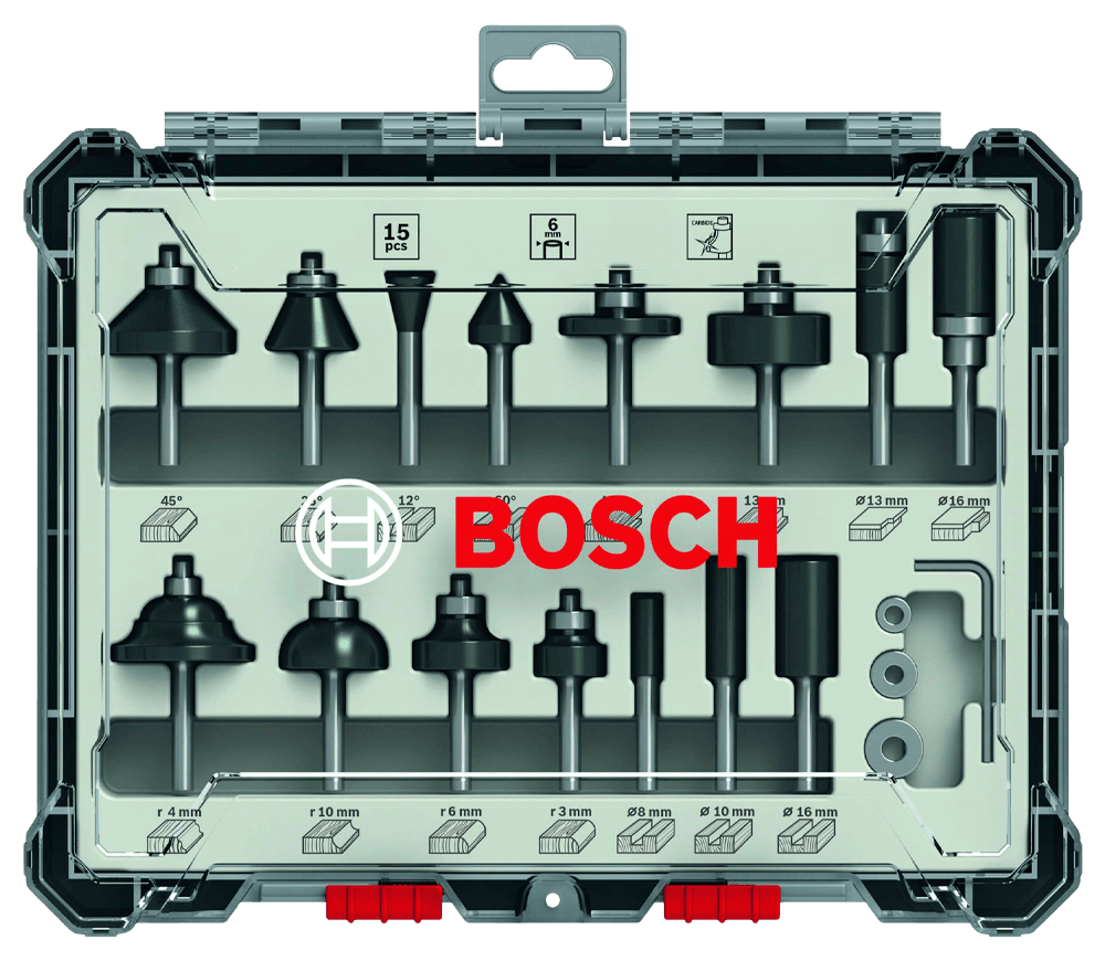 Набор 15 фрез по дереву Bosch 2607017471 Ø6 мм photo
