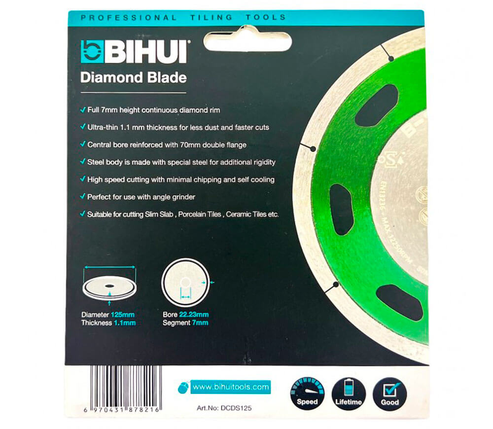 Алмазный отрезной диск B-SLIM BIHUI DCDS125 125мм сегментированный photo 4