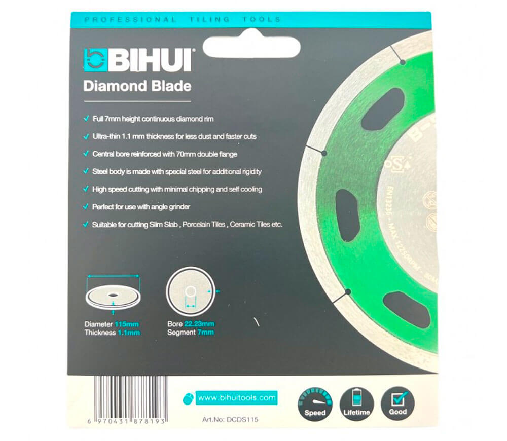 Алмазный отрезной диск B-SLIM BIHUI DCDS115 115мм сегментированный photo 5