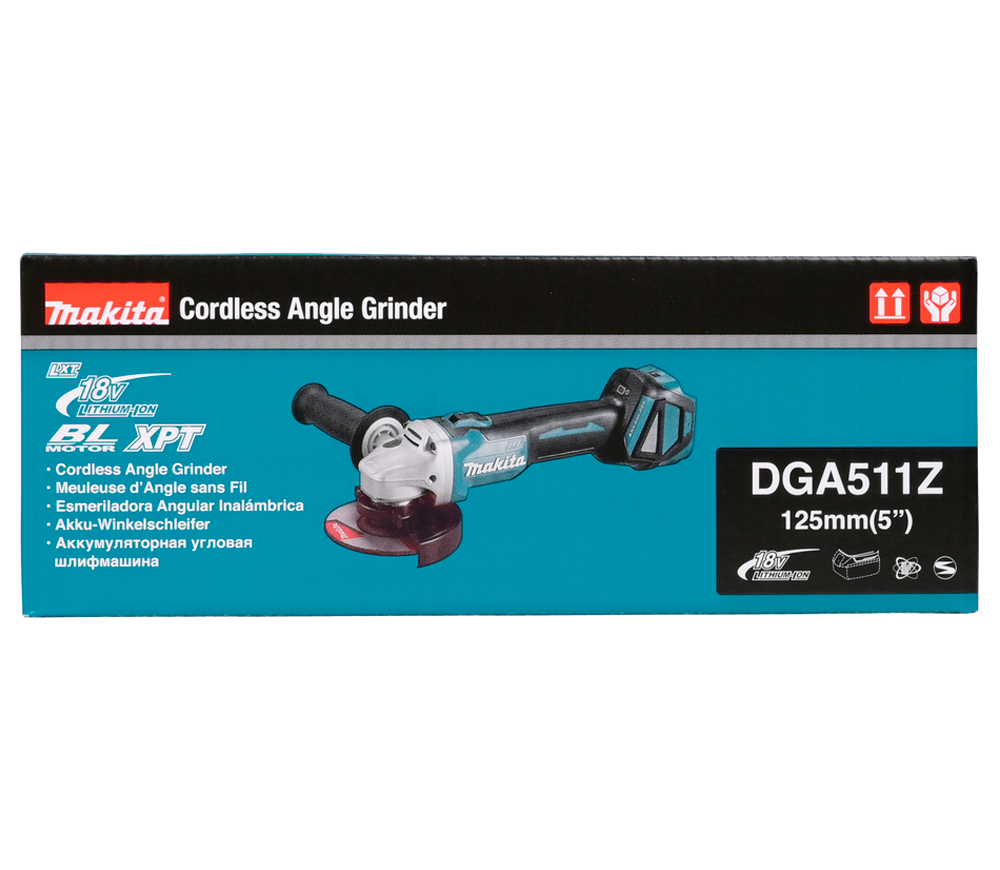 Угловая шлифмашина аккумуляторная (без аккумуляторов) MAKITA DGA511Z 125мм 18В photo 3