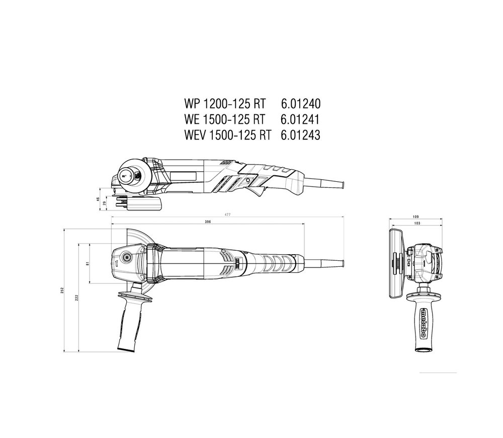 Угловая шлифмашина METABO WEV1500-125R  1500вт 125мм photo 1
