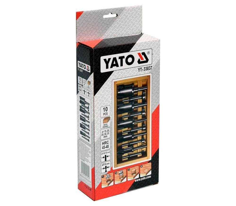 Set 10 freze pe lemn YATO  YT33837 Ø8 mm photo 3