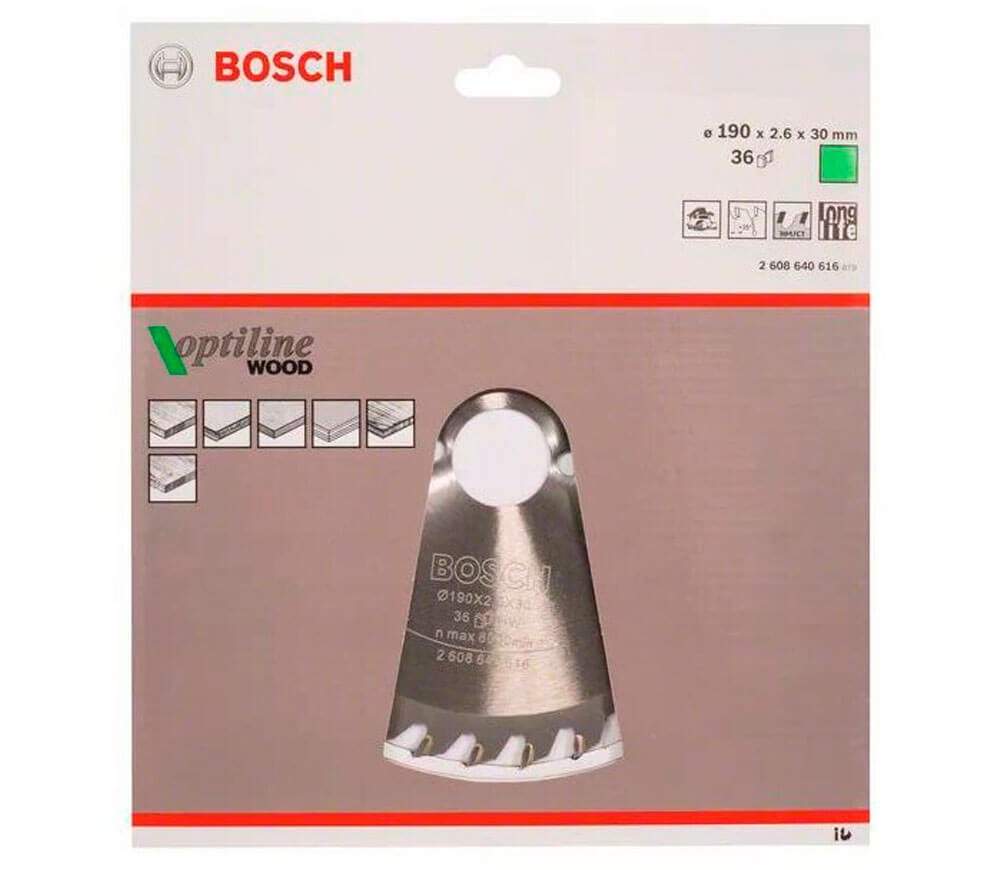 Пильный диск BOSCH 2608640616 190мм 36T photo 1