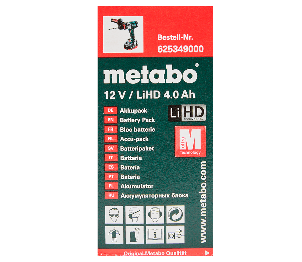 Аккумулятор METABO Li-Power 625349000 Слайдер 12В 4Ач photo 3