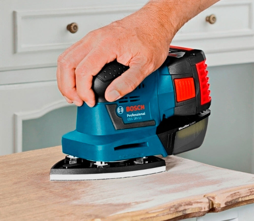 Mașină de șlefuit cu vibrații fără fir (fără bat) BOSCH GSS 18V-10 115x140mm 18V photo 5