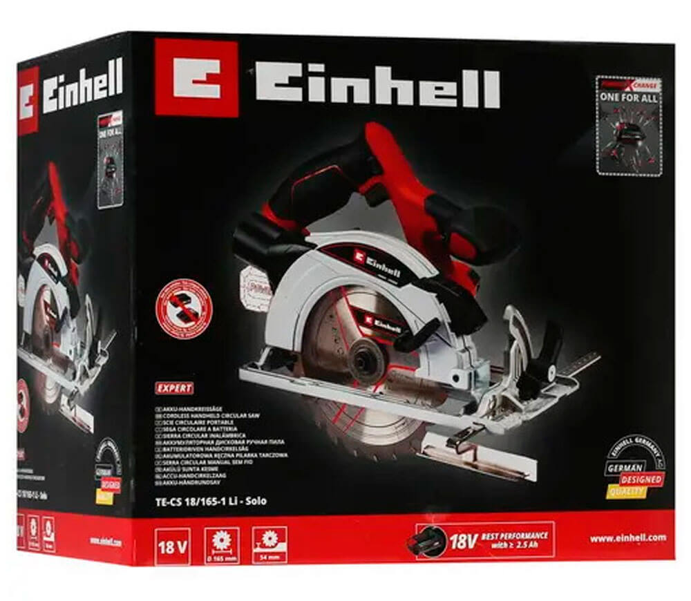 Дисковая пила аккумуляторная (без аккумуляторов) EINHELL TE-CS 18/165-1Li SOLO PXC 165мм 18В photo 9