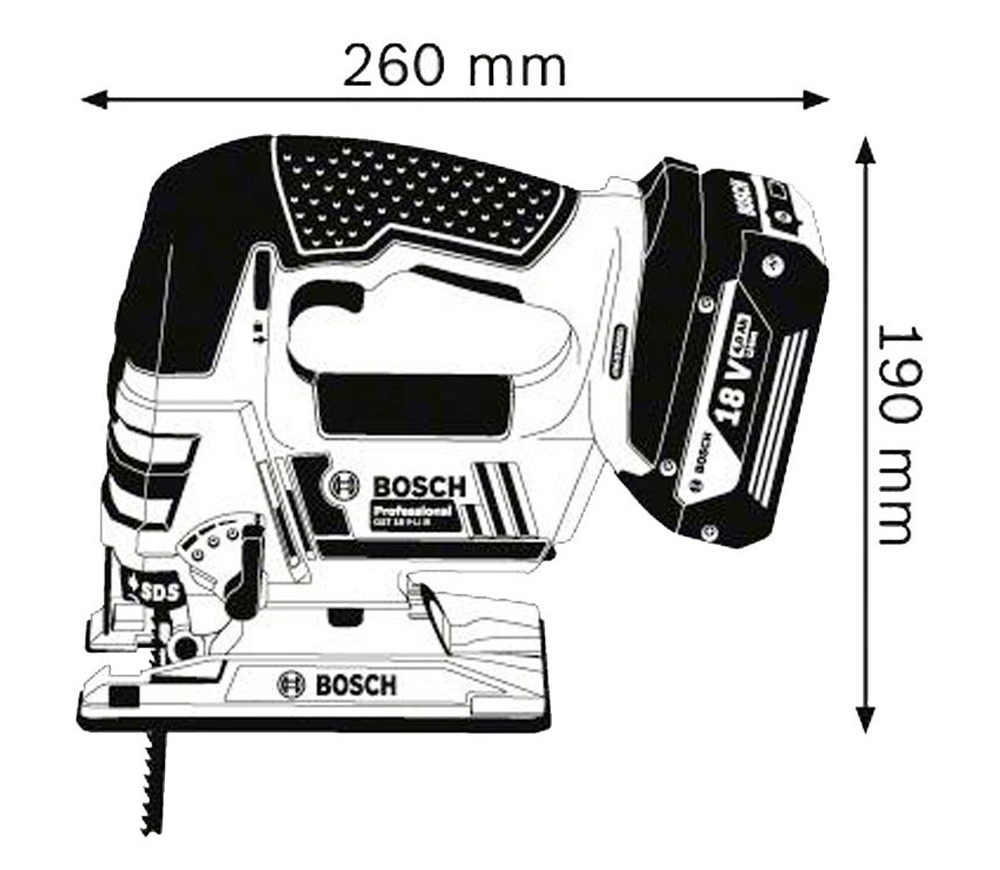 Лобзик аккумуляторный (без аккумуляторов) BOSCH GST 18 V-LI 18В photo 1