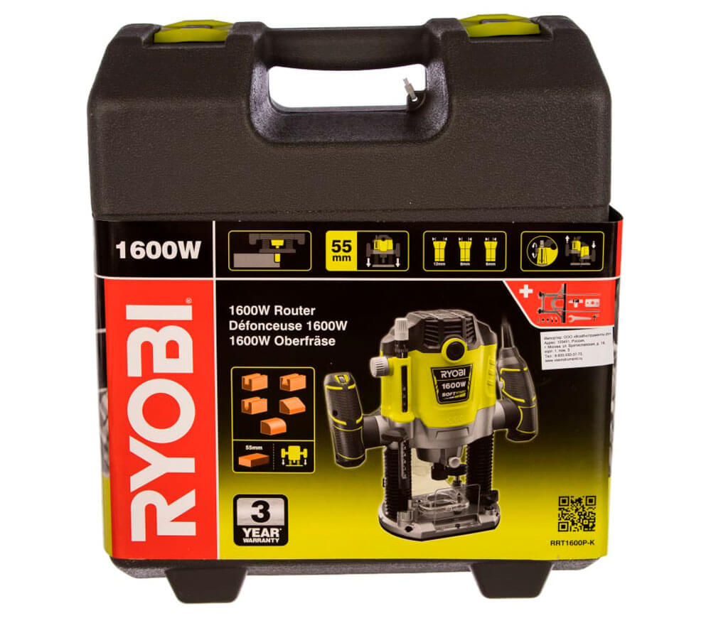 Фрезер RYOBI RRT1600P-K 1600вт photo 9