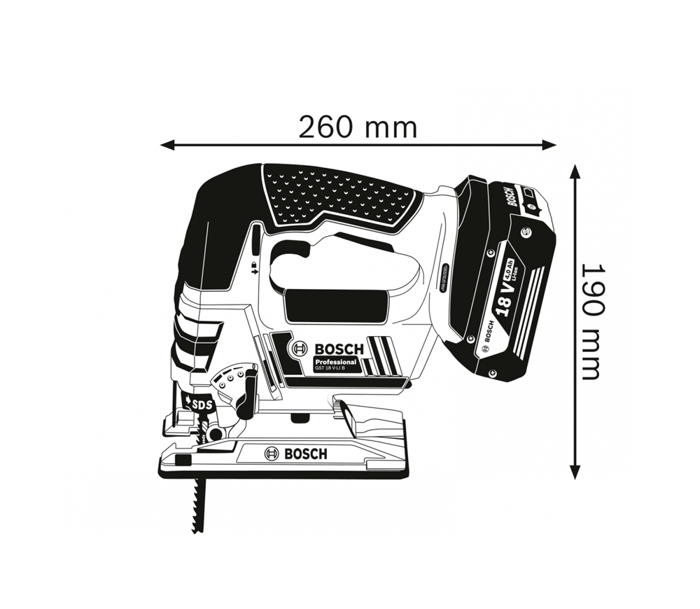 Лобзик аккумуляторный BOSCH GST 18 V-LI 18В 4Ач photo 4