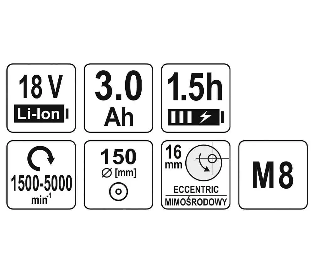 Полировальная машина аккумуляторная YATO YT82920 150мм 18В 3Ач photo 6