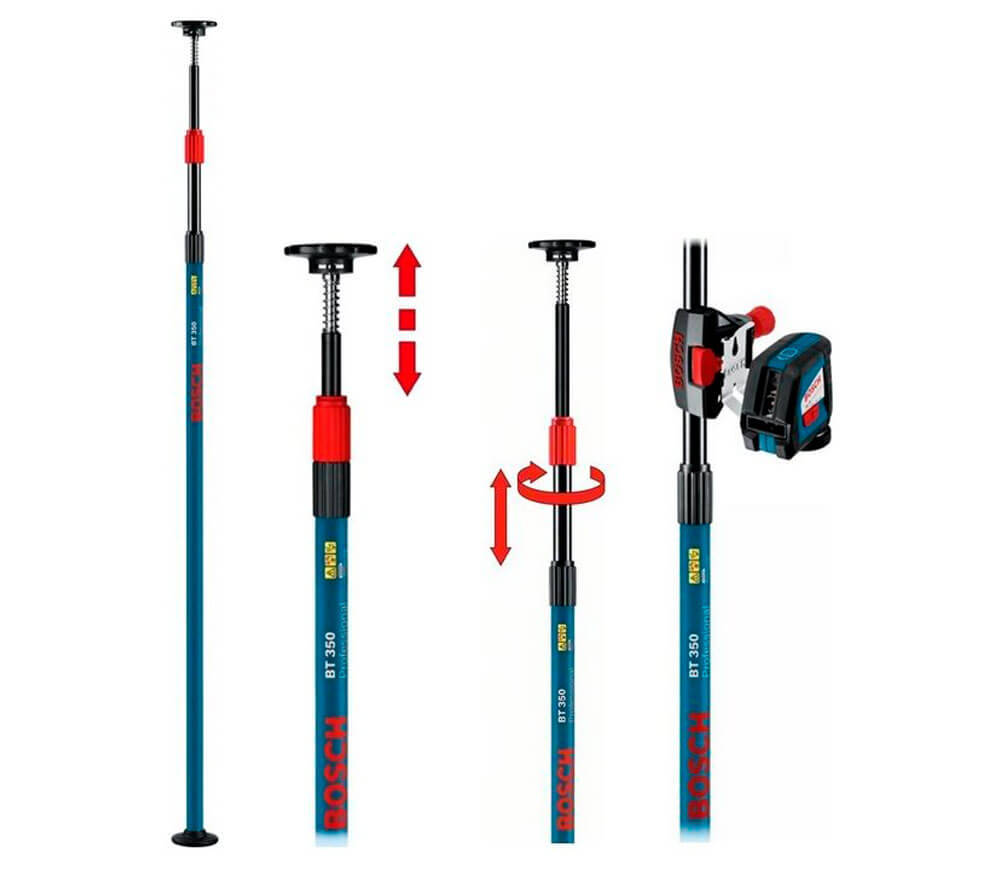 Tijă telescopică pentru nivele BOSCH BT 350 3500mm 1/4" photo 0