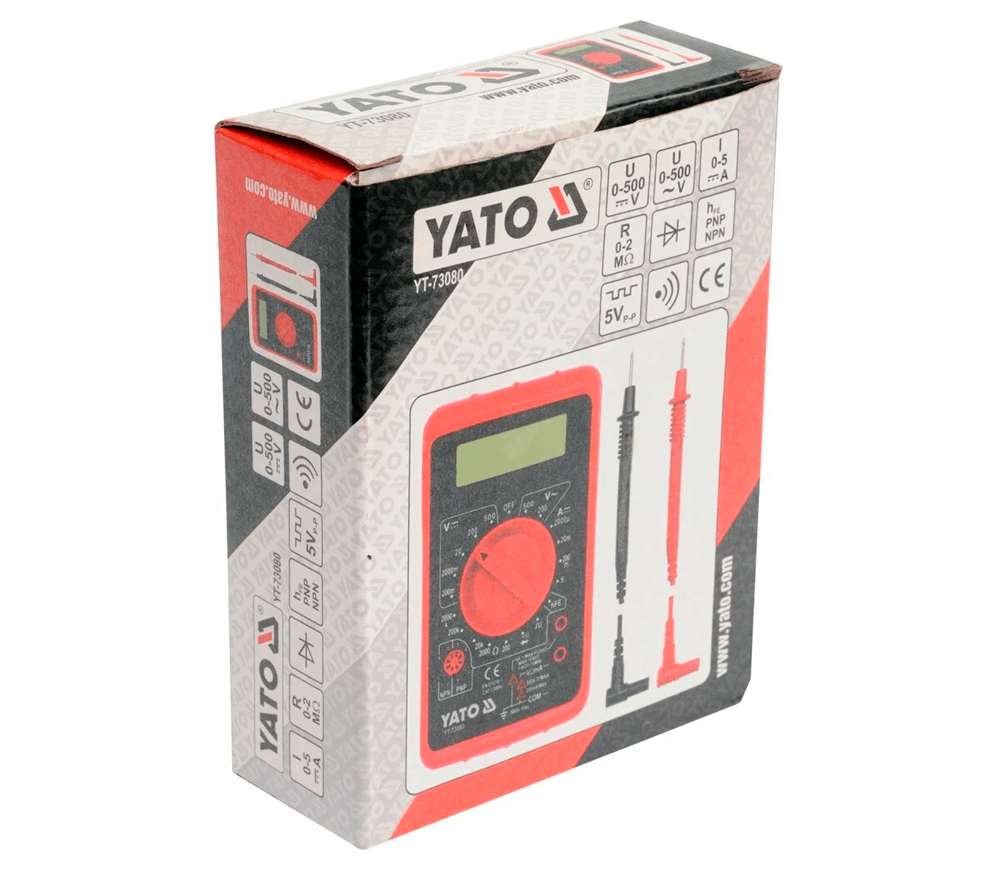 Цифровой мультиметр YATO YT73080 0/500В 0/5A photo 0