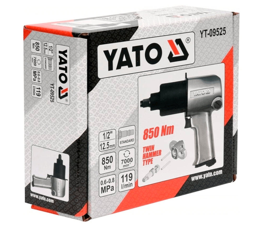 Пневматический ударный гайковерт YATO YT09525 850Нм 7000об/мин photo 1