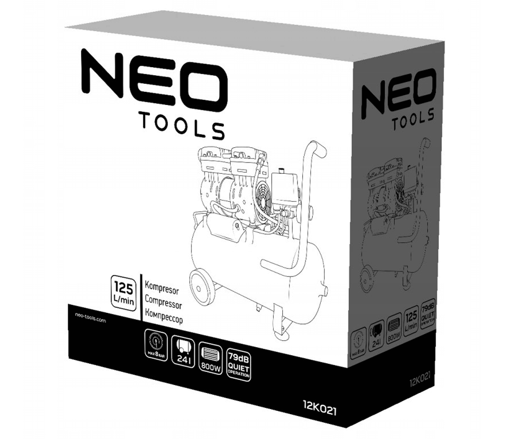 Безмасляный компрессор NEO TOOLS 12K021 125л/мин 24л photo 2
