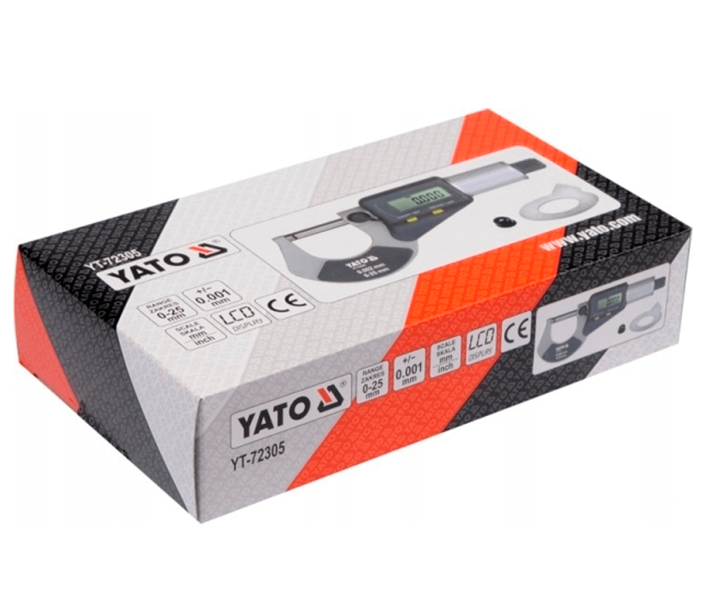 Микрометр электронный YATO YT72305 0-25мм Метал/Пластик photo 3