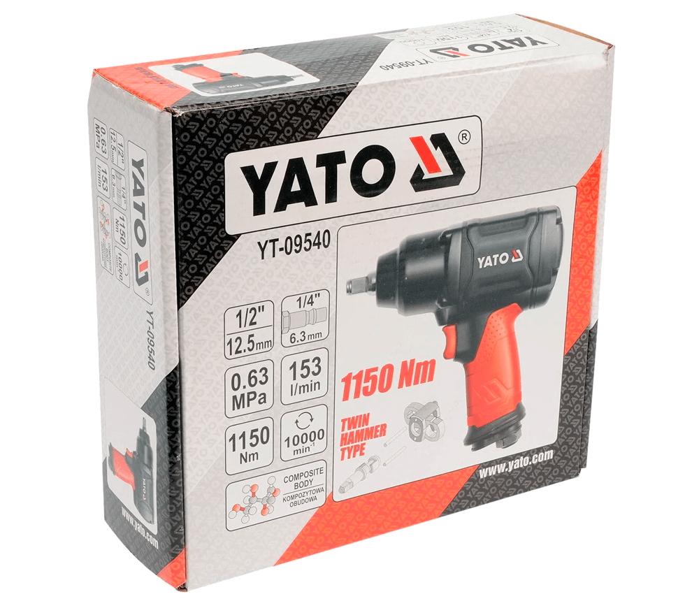 Пневматический ударный гайковерт YATO YT09540 1150Нм 10000об/мин photo 3