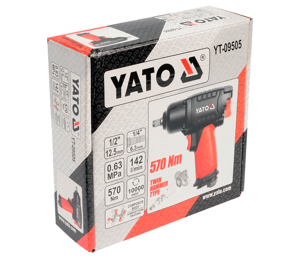 Mașină de înșurubat cu impact pneumatică YATO YT09505 570Nm 10000rot/min photo 2