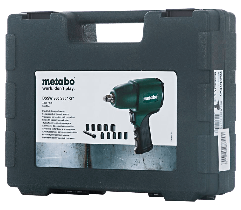 Пневматический ударный гайковерт METABO DSSW 360 SET 1/2" 360Нм 7500об/мин photo 1