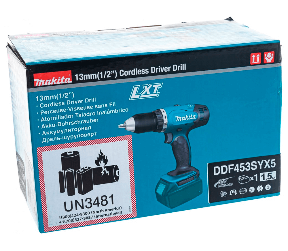 Mașină de înșurubat cu acumulator MAKITA DDF453SYX5 18V 1.5Ah photo 6