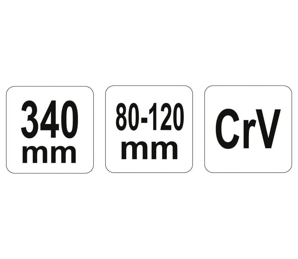 Cheie reglabilă pivotantă YATO YT01673 80-120mm 340mm photo 2