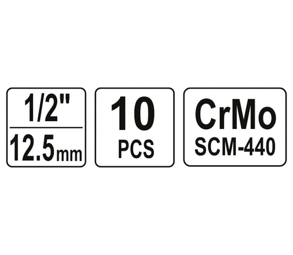 Set 10 duze tubulare de impact YATO YT1025 10-22mm photo 3