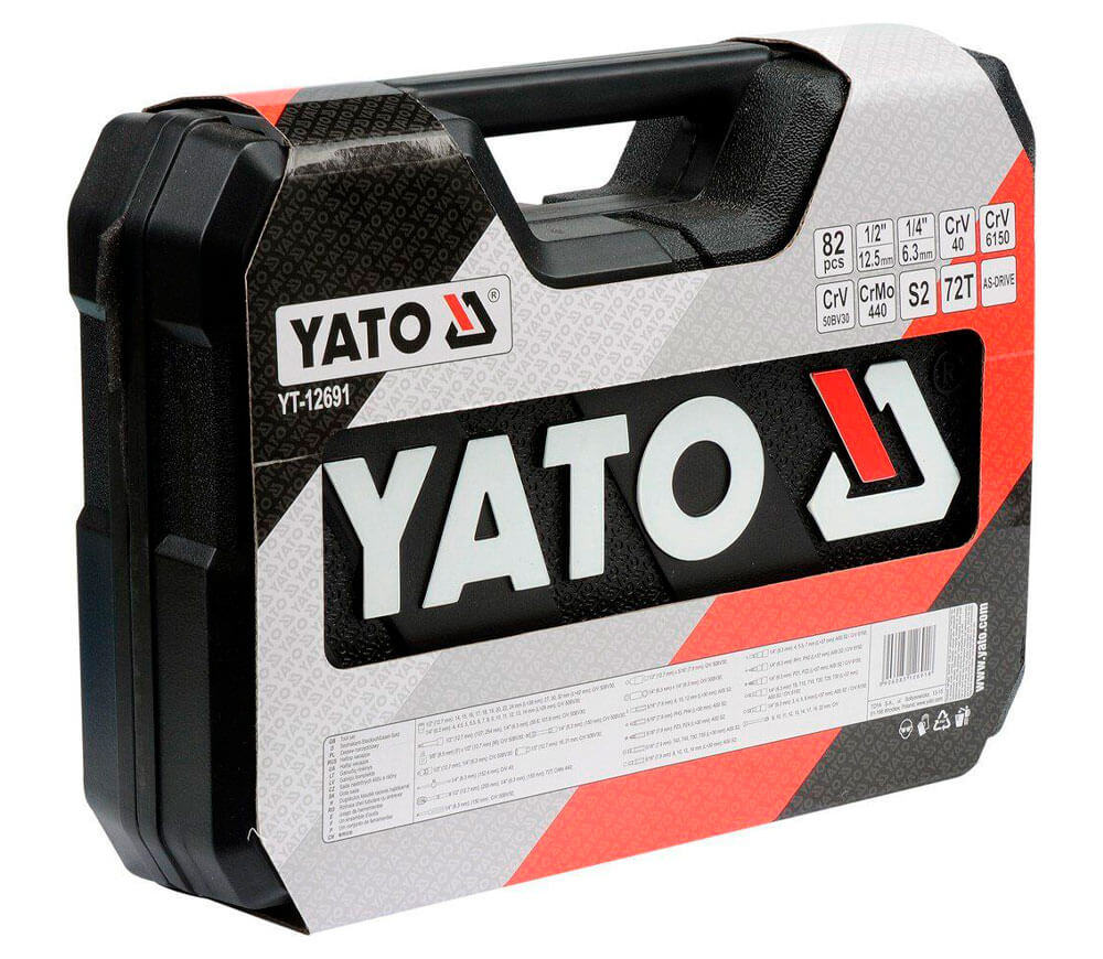 Набор комбинированных ключей, торцевые головки и бит YATO YT12691 82шт. 6-32мм 1/2-1/4" photo 2