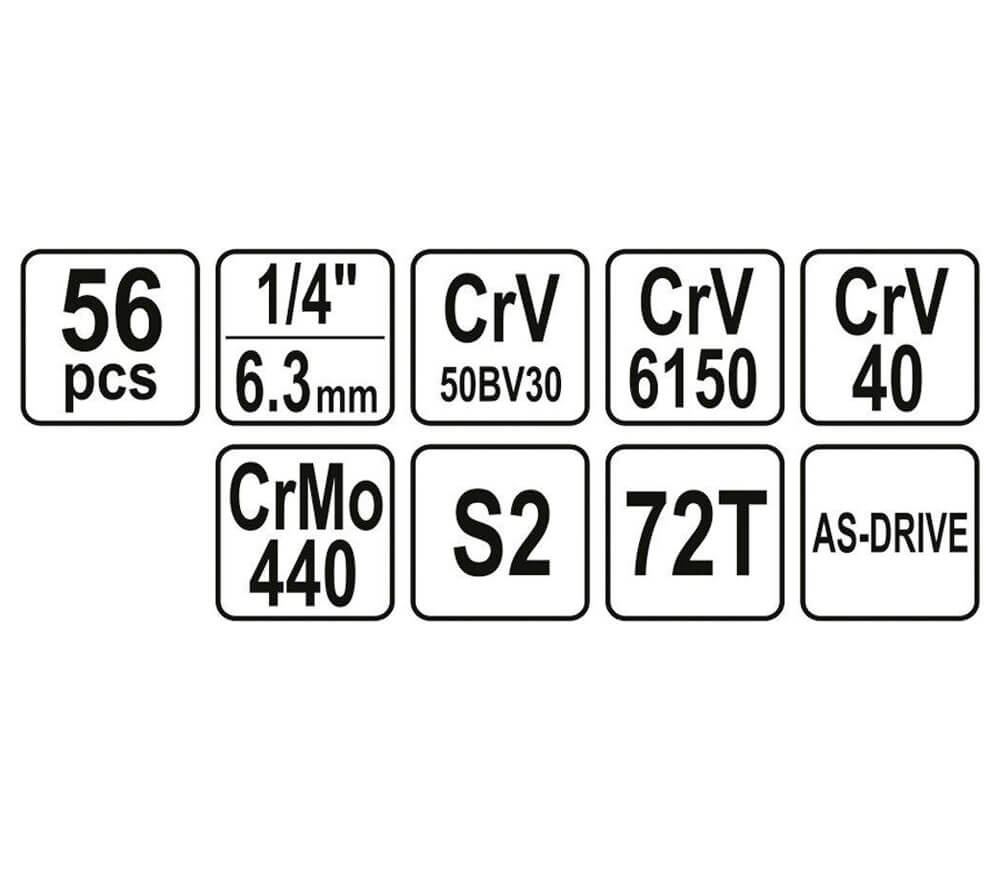 Set 56 duze tubulare și biți YATO YT14501 4-13mm photo 3