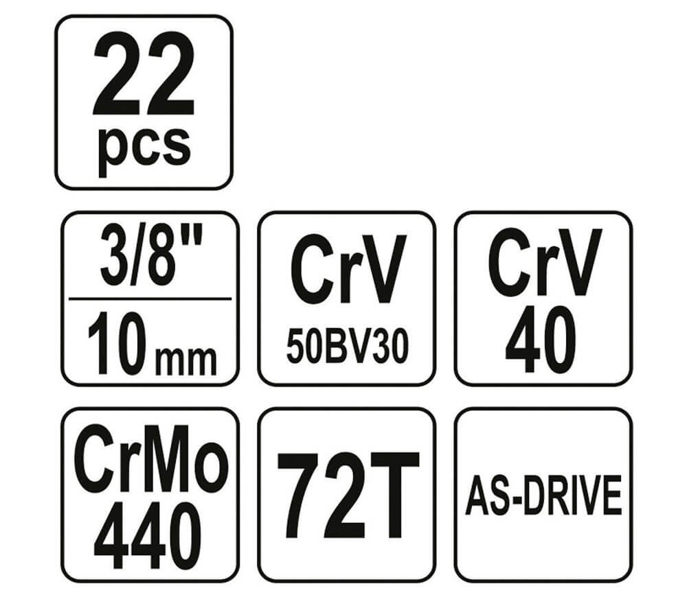 Set 22 duze tubulare YATO YT38561 6-22mm photo 3