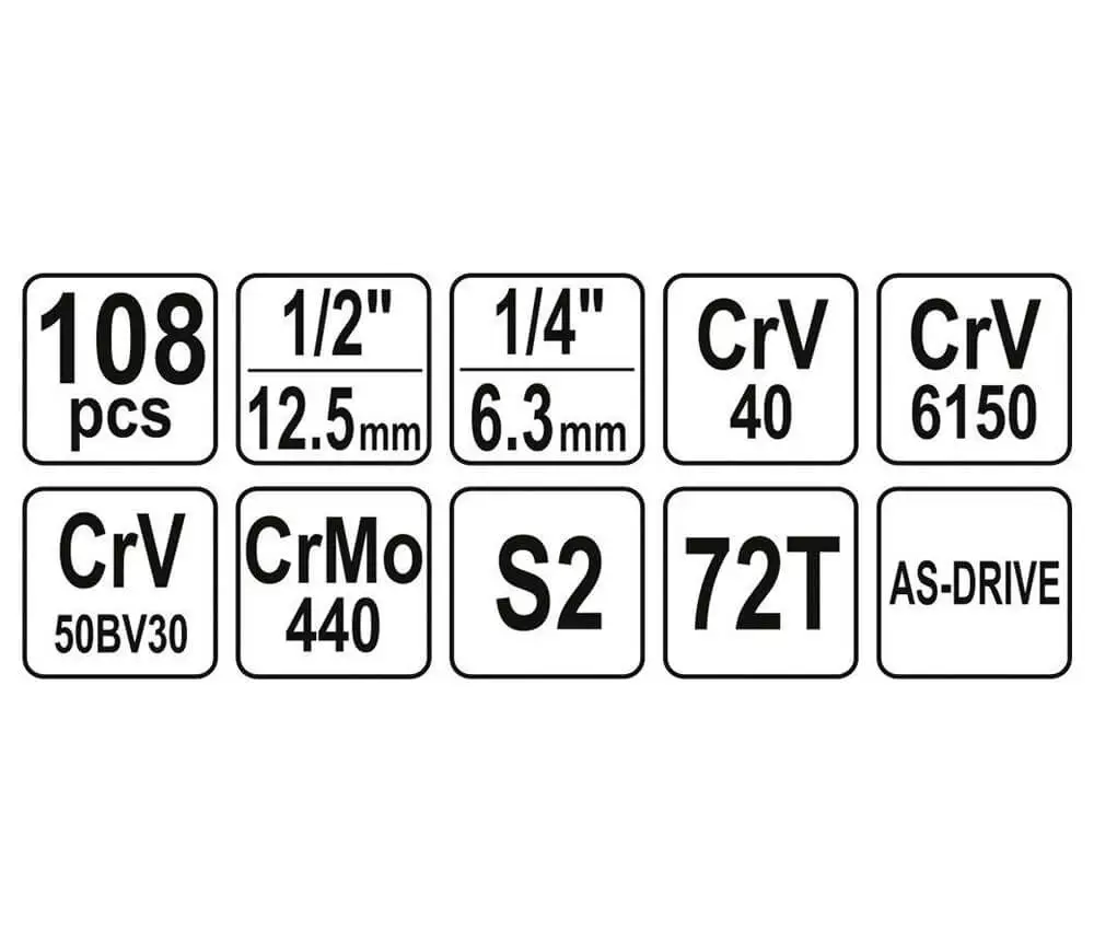 Set 108 duze tubulare și biți YATO YT38791 10-32mm photo 3