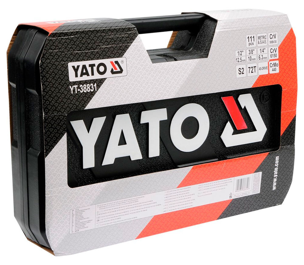 Набор комбинированных ключей, торцевые головки и бит YATO YT38831 111шт. 4-32мм 1/2-1/4-3/8" photo 1