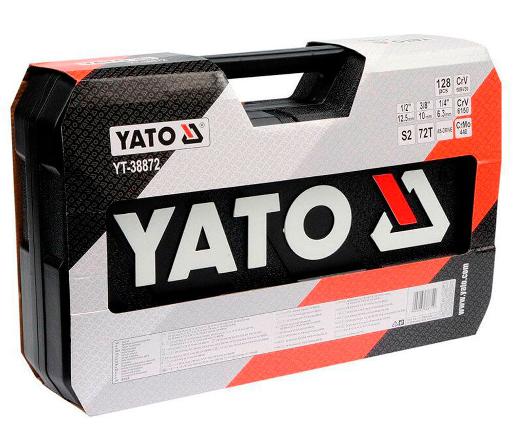 Набор комбинированных ключей, торцевые головки и бит YATO YT38872 128шт. 4-32мм 1/2-1/4-3/8" photo 1