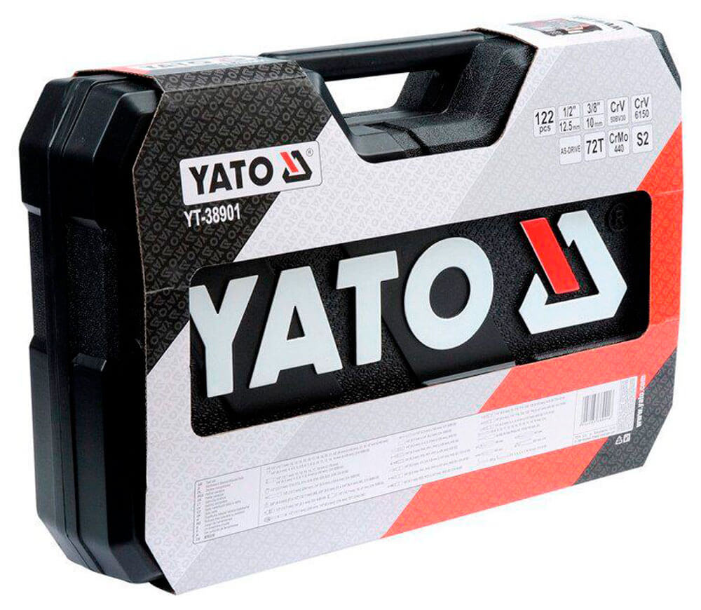 Набор комбинированных ключей, торцевые головки и бит YATO YT38901 122шт. 4-32мм 1/2-1/4" photo 1
