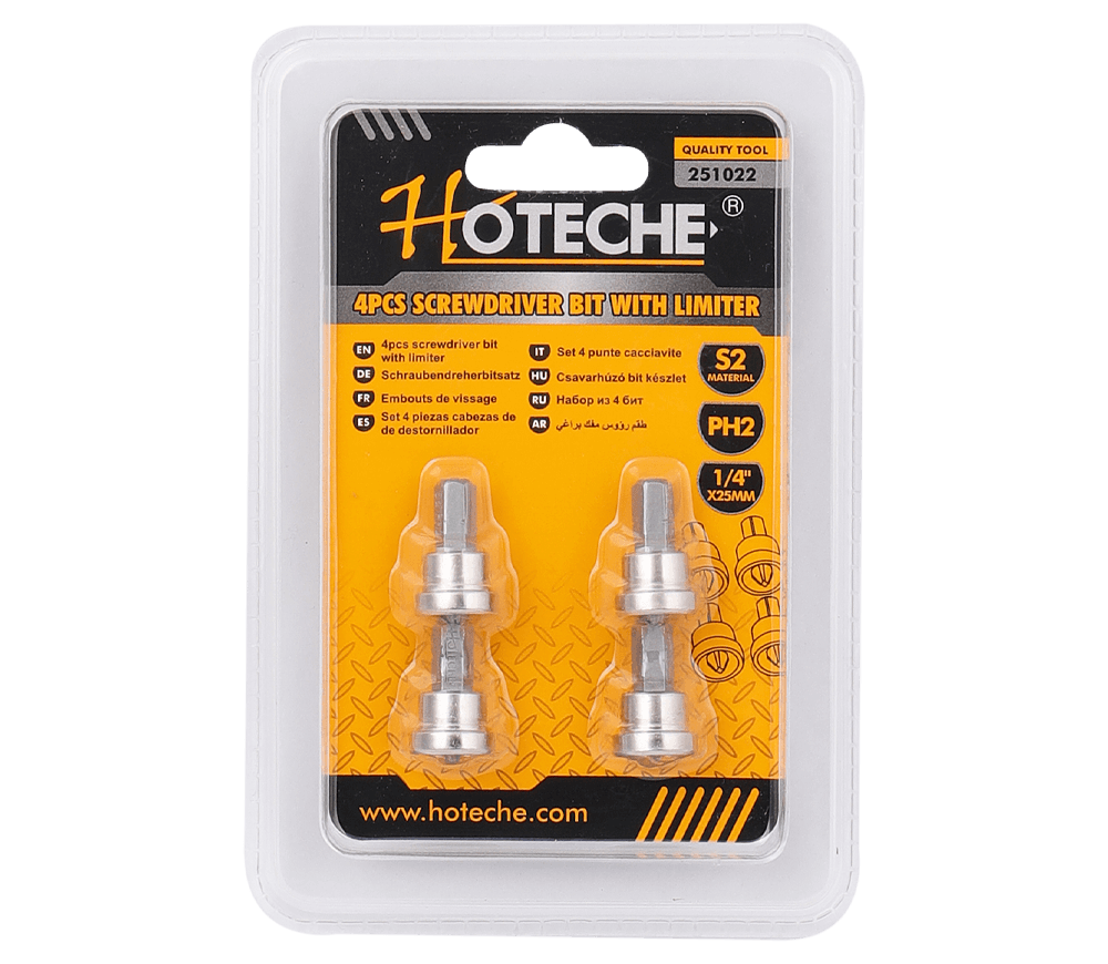 Набор 4 бит c ограничителем HOTECHE 251022 PH2 25мм photo