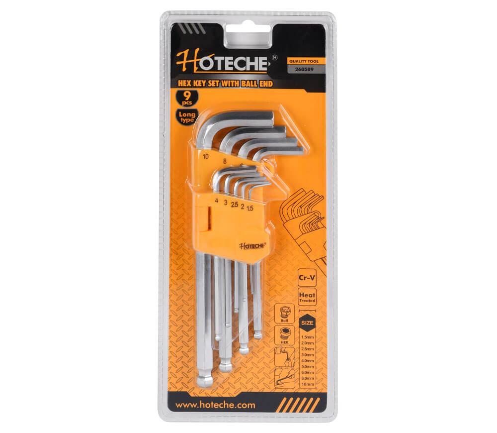 Set 9 chei hexagonale cu bilă HOTECHE 260509 1.5x10mm photo 0