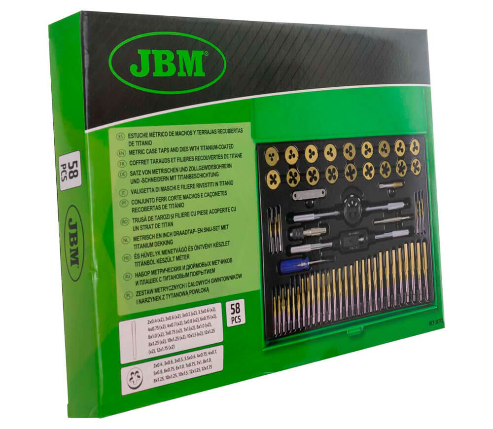 Набор 58 метчиков и плашек JBM 50792 M4-M12 photo 3
