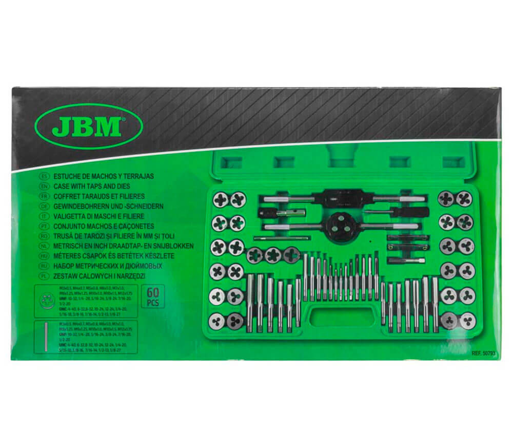 Набор 60 метчиков и плашек JBM 50793 M3-M12 photo 3