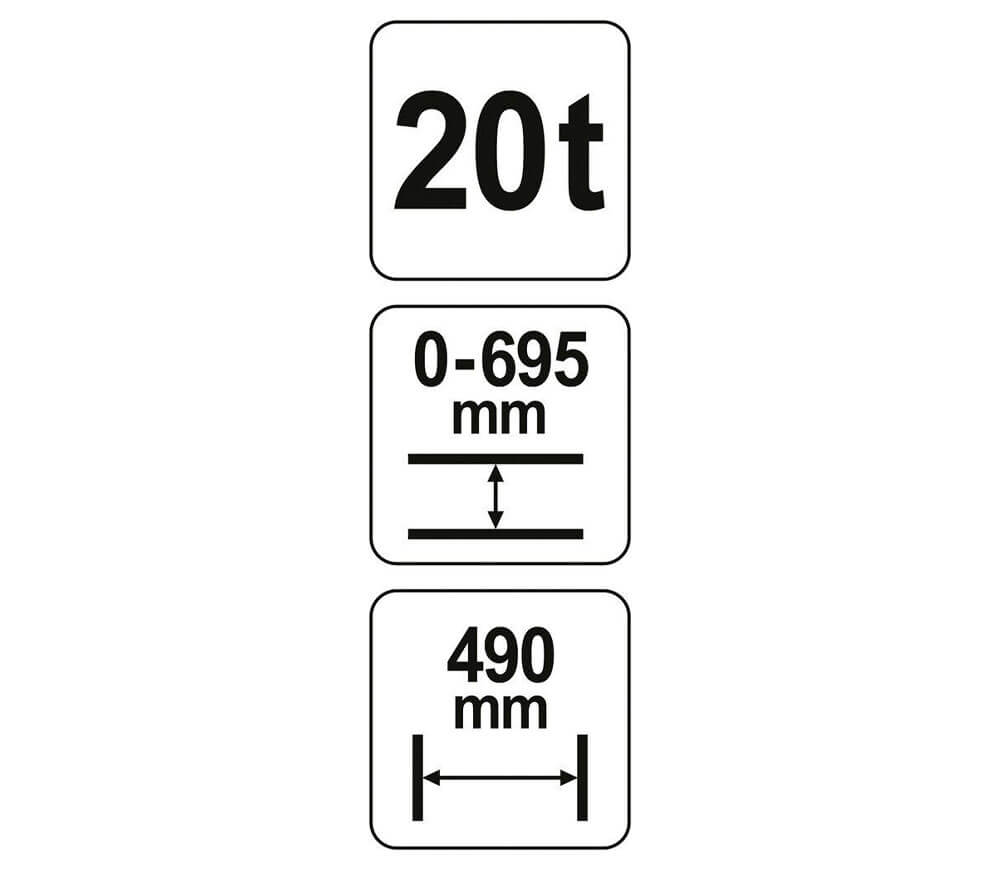 Presă hidraulică YATO YT55581 20T 0-695mm photo 2