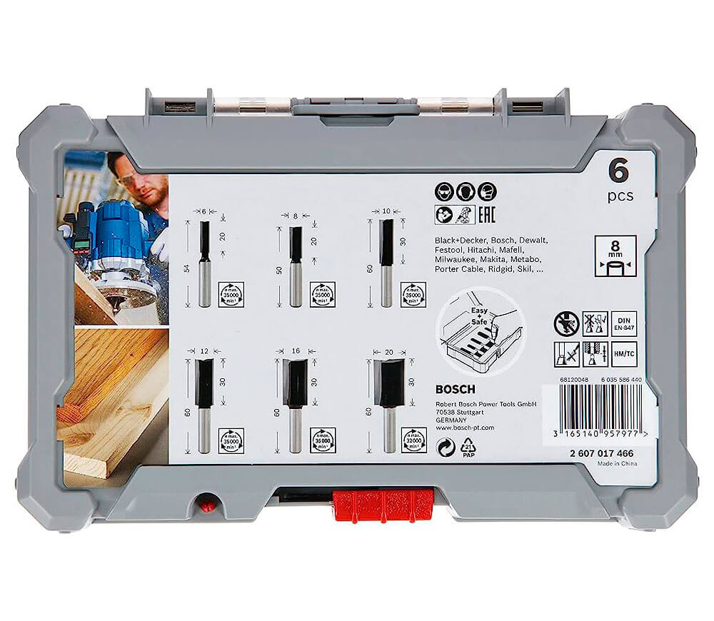 Набор 6 фрез по дереву BOSCH 2607017466 Ø8 мм photo 1