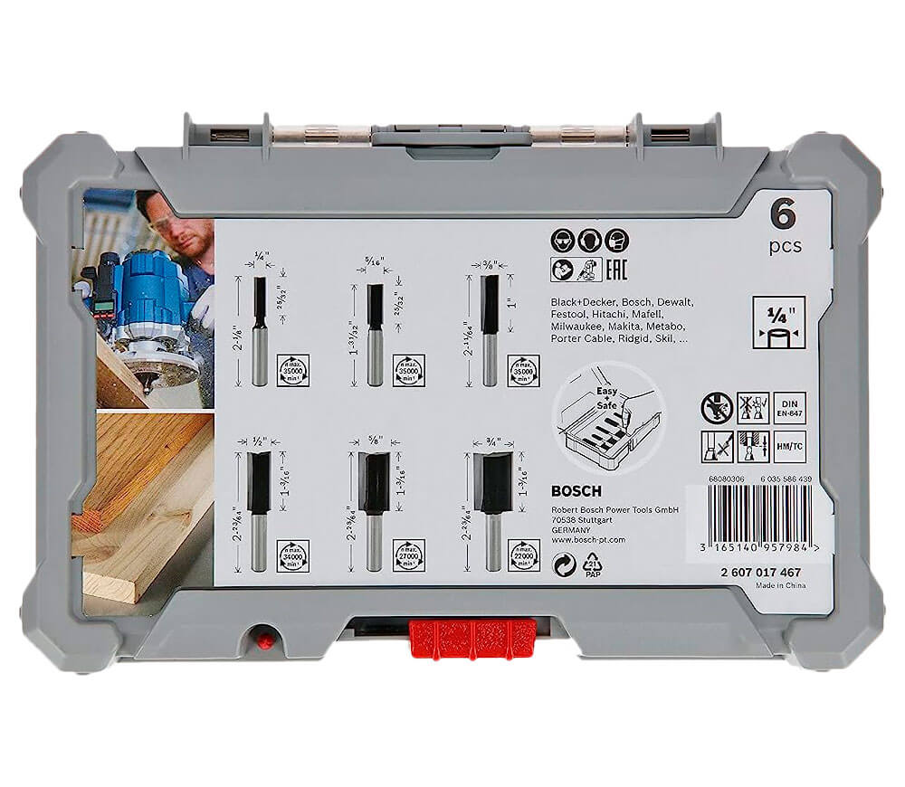 Набор 6 фрез по дереву BOSCH 2607017467 Ø1/4" photo 1