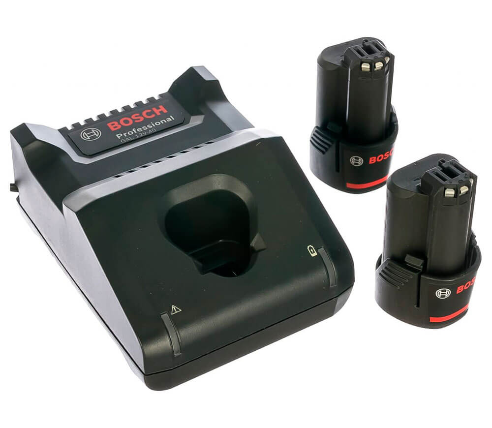 Комплект аккумуляторов и зарядного устройства BOSCH GAL 12V-40 + 2*GBA 2.0Ah (1600A019R8) photo 0