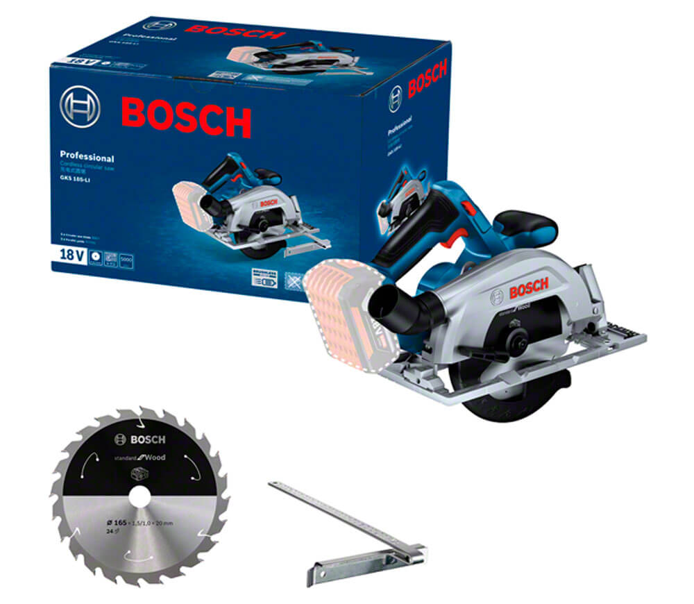 Дисковая пила аккумуляторная (без аккумуляторов) BOSCH GKS 185-LI 165мм 18В photo 0