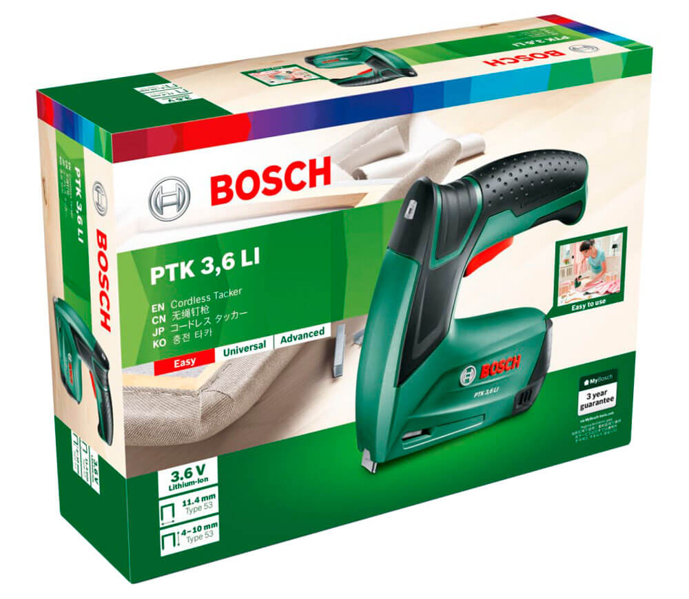 Степлер аккумуляторный BOSCH PTK 3.6Li (603968220) 30уд/мин 3.6В 1.5Ач photo 0