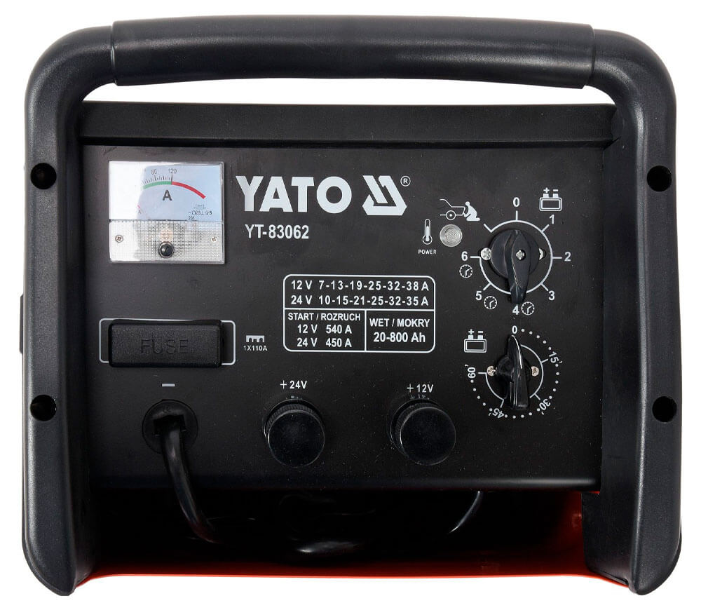 Пуско-зарядное устройство для аккумуляторов YATO YT83062 540A 12-24В photo 0