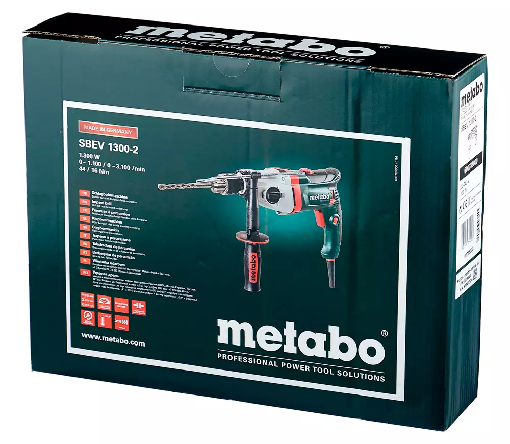 Дрель ударная METABO SBEV 1300-2  1300вт photo 1